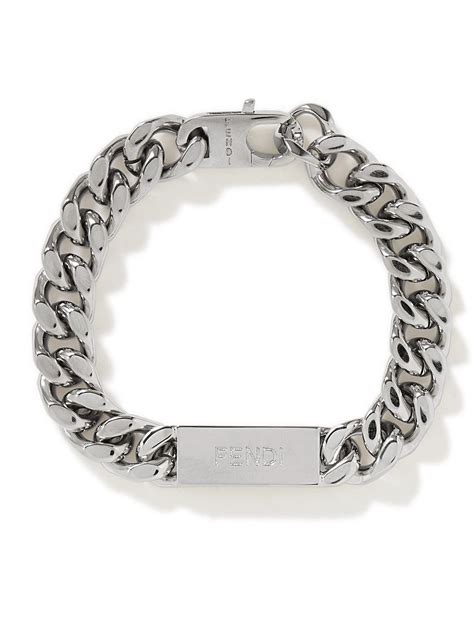 fendi silver metal bracelet